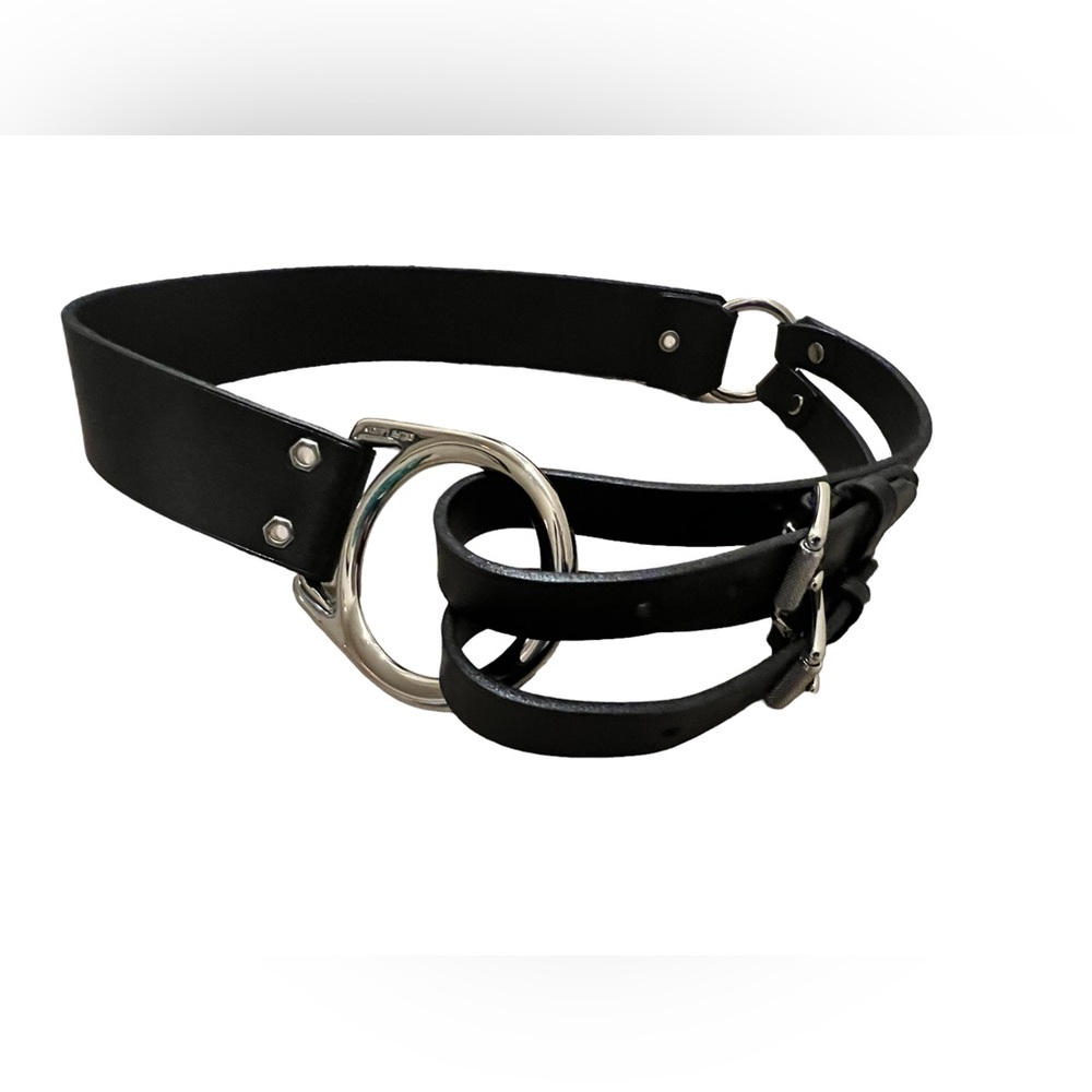 Ralph Lauren, gorgeous black, leather and silver belt perfect condition!